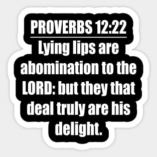 Proverbs 12:22 King James Version Bible Verse Sticker